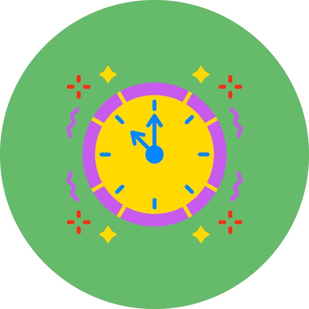 un círculo verde con un fondo verde con un reloj que muestra la hora como 3 15