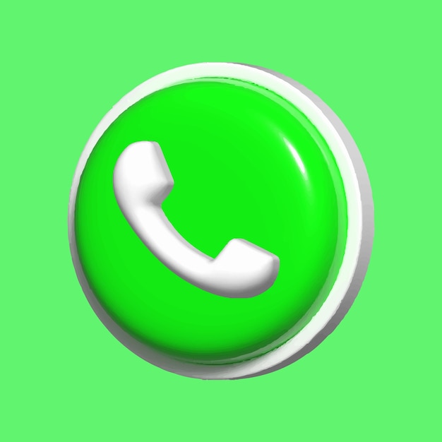 Vector un círculo verde con un icono de teléfono en el centro.