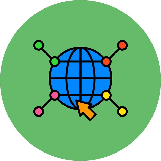 un círculo verde con un objeto azul que tiene la palabra robot en él