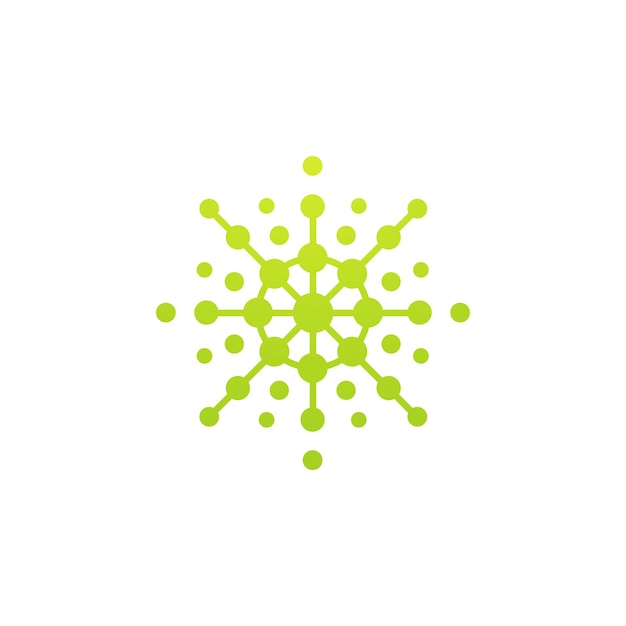 Círculo verde con la palabra copo de nieve