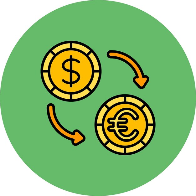 Vector un círculo verde con un signo de dólar en él