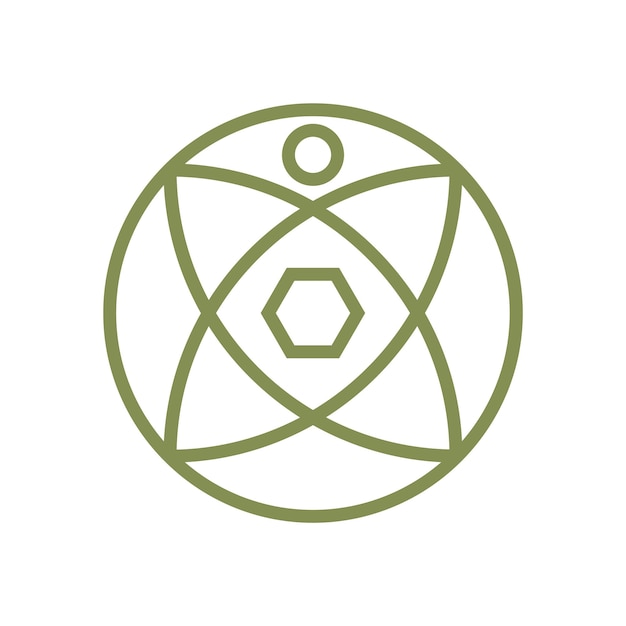 Vector círculo verde con un símbolo de la ciencia de la vida.