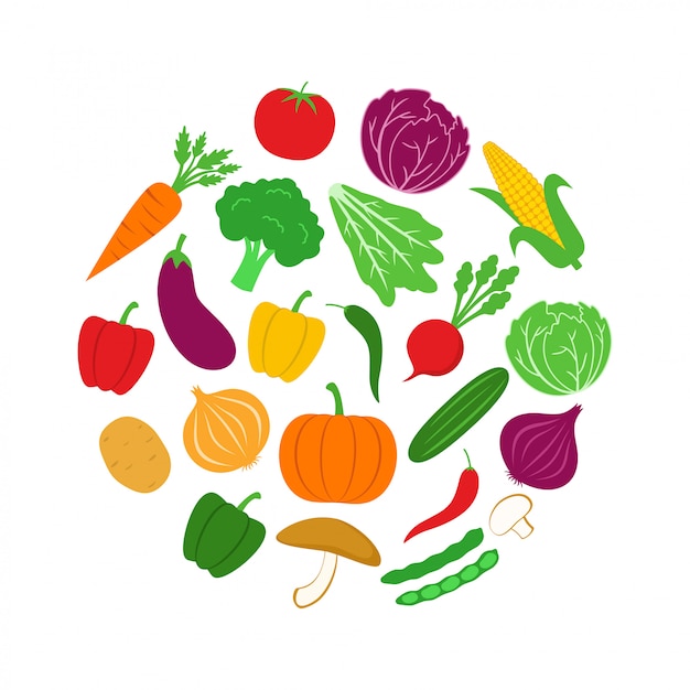 Círculo de verduras icono diseño vector illustration