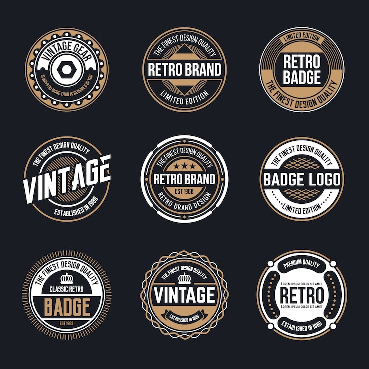 Vector círculo vintage y retro badge