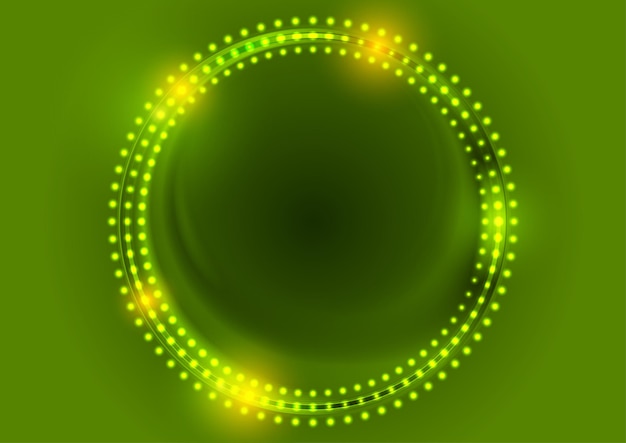Círculos abstractos brillantes de color verde con un fondo brillante