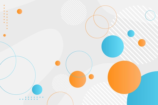 Círculos abstractos de fondo en azul y naranja