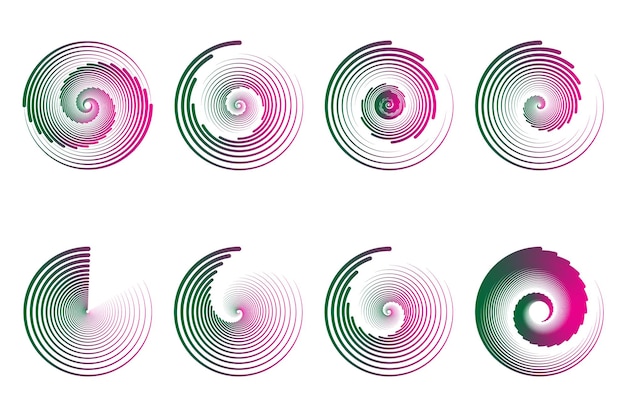 Círculos aleatorios concéntricos con líneas dinámicas Remolino circular de vórtice