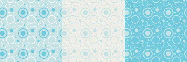círculos en azul y turquesa sobre un fondo blanco