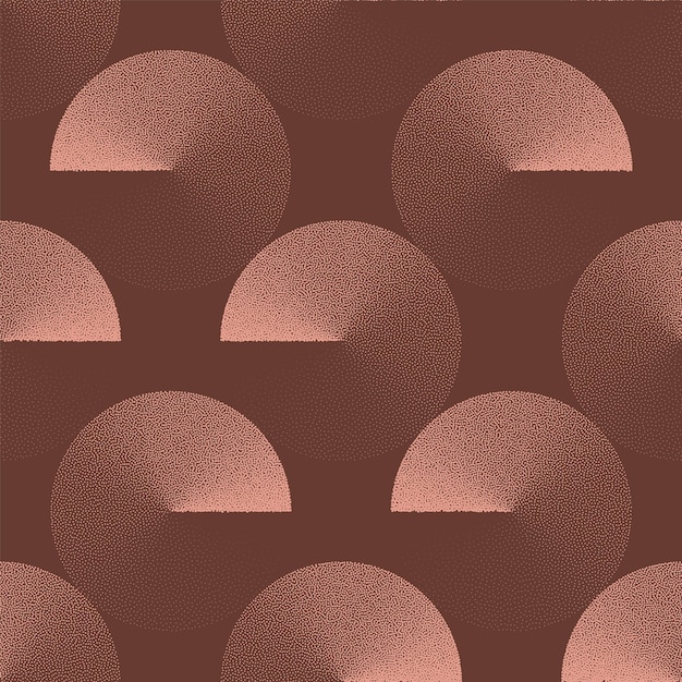 Círculos Bauhaus estilo retro patrón sin costuras vector marrón fondo abstracto