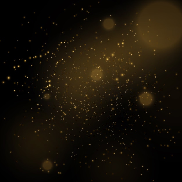 Círculos de bokeh amarillo brillante, polvo dorado brillante