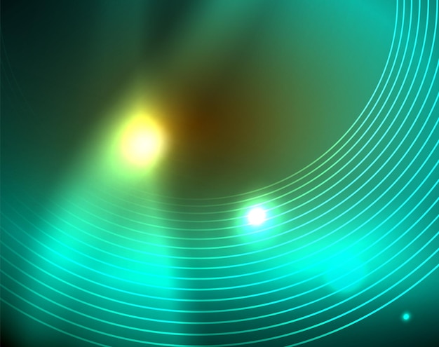 Círculos brillantes brillando en un fondo abstracto