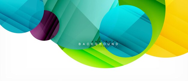Círculos brillantes y coloridos fondo abstracto diseño geométrico moderno