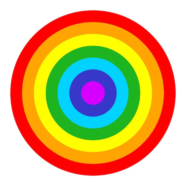 círculos en colores del arco iris vector de color ilustración simple aislado en blanco