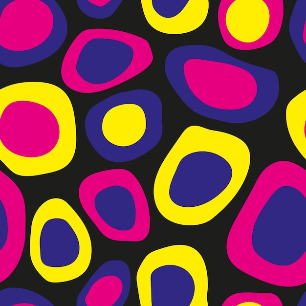 Círculos de colores brillantes de patrones sin fisuras ricos tonos oscuros fondo abstracto para interior de envoltura de tela