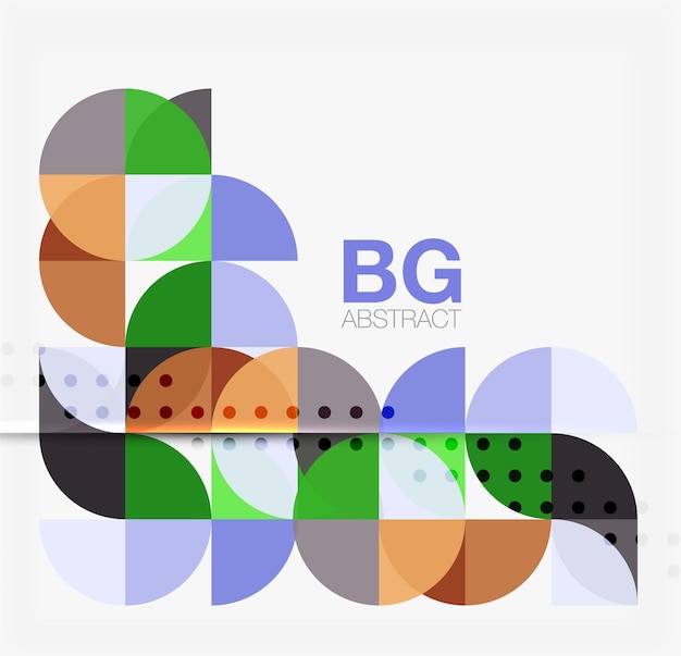 Círculos coloridos composición abstracta moderna con texto Fondo geométrico Fondo de plantilla vectorial para opciones de número de diagrama de diseño de flujo de trabajo o diseño web