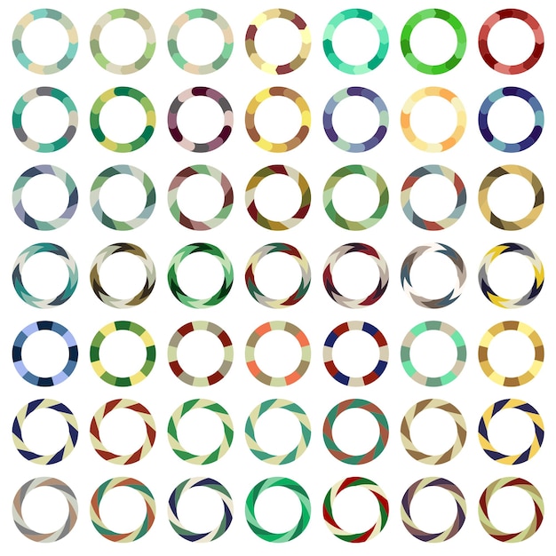 Círculos compuestos de colores vectorialesMarcos redondosGráficos redondos