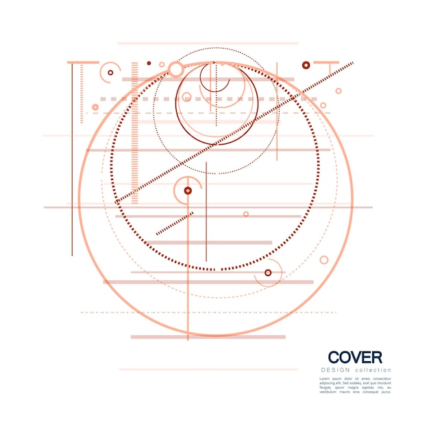 Los círculos conectan el fondo gráfico El diseño vectorial tecnológico con círculos y líneas