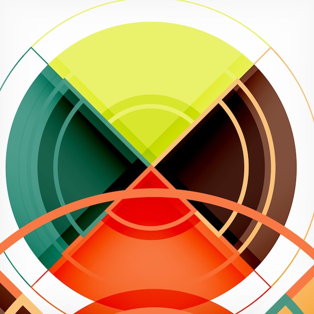 Círculos creativos fondo abstracto geométrico con efecto 3D