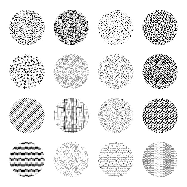 Círculos de diferentes texturas tonos de elementos de diseño de fondo abstracto gris