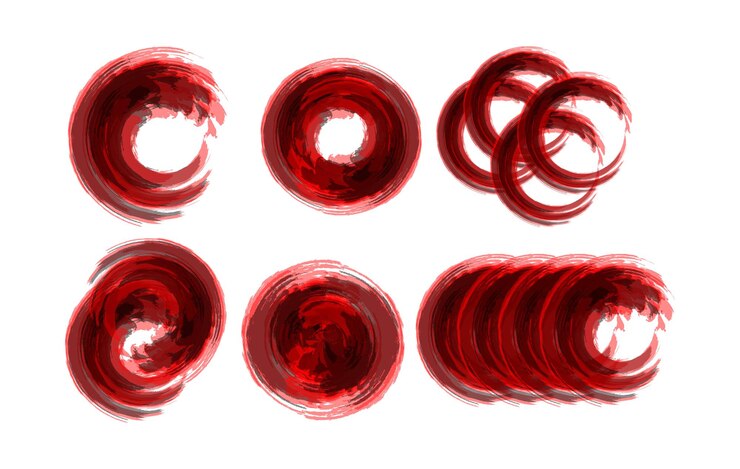 Vector círculos dinámicos de pincel rojo para presentaciones y diseño