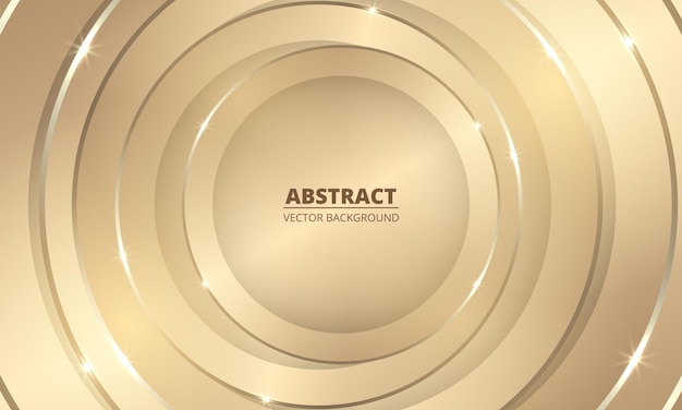 Círculos dorados de lujo abstractos sobre fondo dorado Fondo de lujo elegante y realista con elementos dorados de línea de círculos Ilustración vectorial