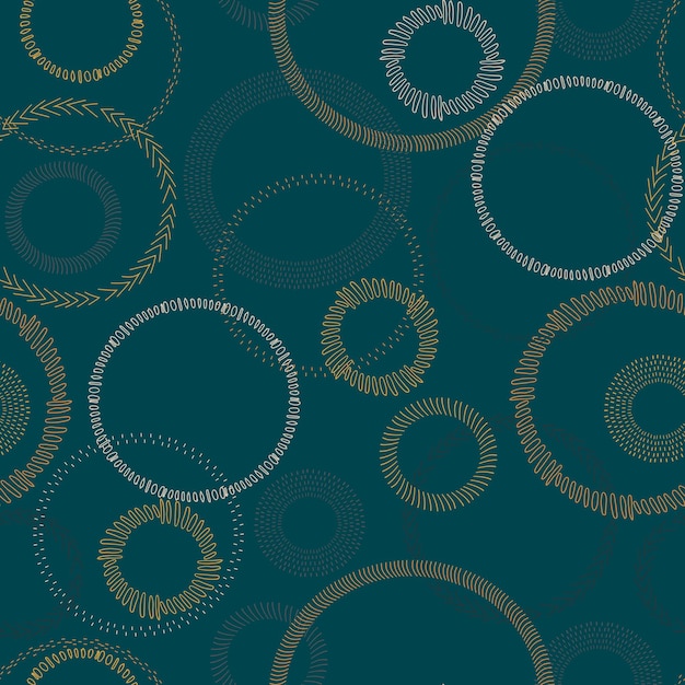 Los círculos enmarcan diferentes tamaños y colores de patrones sin fisuras de vector abstracto