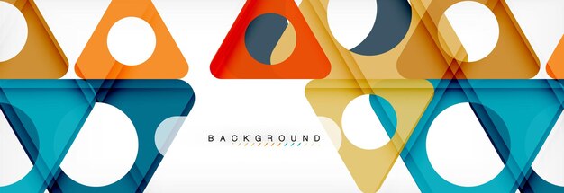 Círculos de fondo geométrico y formas de triángulos del estandarte Ilustración para el folleto de negocios o la presentación de volantes y el diseño web