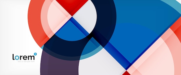 Círculos geométricos modernos fondo abstracto formas redondas coloridas con efectos de sombra