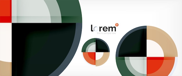 Círculos geométricos modernos fondo abstracto formas redondas coloridas con efectos de sombra