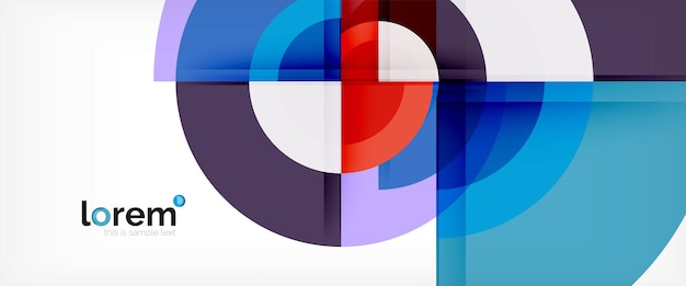 Círculos geométricos modernos fondo abstracto formas redondas coloridas con efectos de sombra