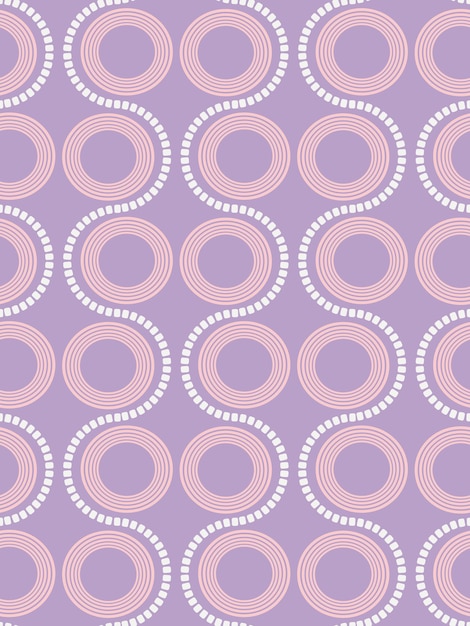 Círculos geométricos retro abstractos Puntos ondulados Diseño vectorial de patrones Art Deco sin costuras