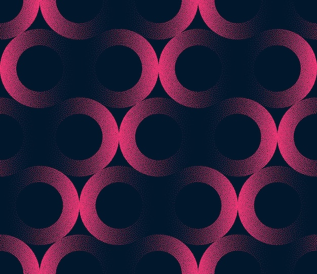 Vector círculos hipnotizantes patrón sin costuras vector de moda abstracción púrpura negra