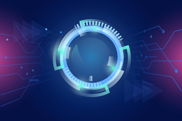 Círculos y líneas abstractos concepto futurista Transferencia y protección de datos comunicación por Internet