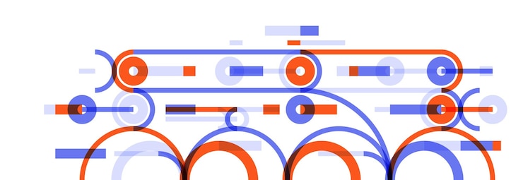 Vector círculos y líneas abstractos fondo vectorial composición geométrica tecnología de dibujo plan bucle esquema digital circular