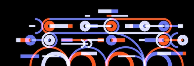 Círculos y líneas abstractos fondo vectorial composición geométrica tecnología de dibujo plan bucle esquema digital circular