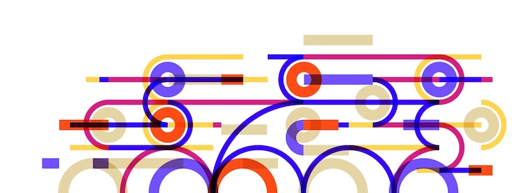 Vector círculos y líneas abstractos fondo vectorial composición geométrica tecnología de dibujo plan bucle esquema digital circular