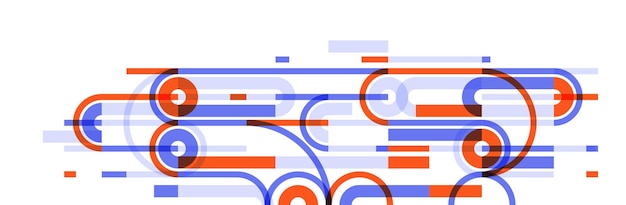 Círculos y líneas abstractos fondo vectorial composición geométrica tecnología de dibujo plan bucle esquema digital circular