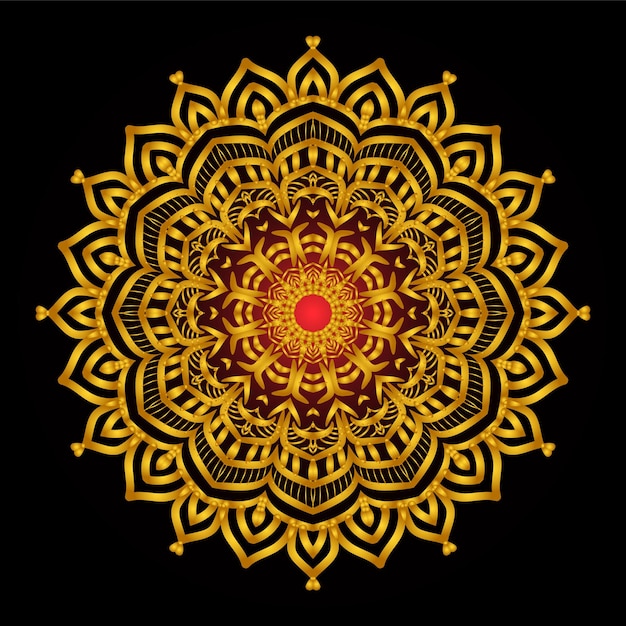 Círculos de mandala geométricos dorados islámicos decorativos vectoriales