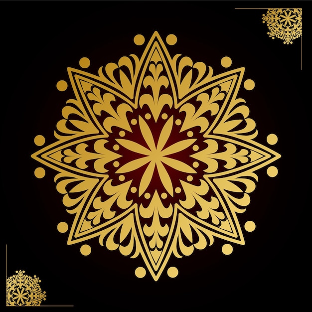 Círculos de mandala geométricos dorados islámicos decorativos
