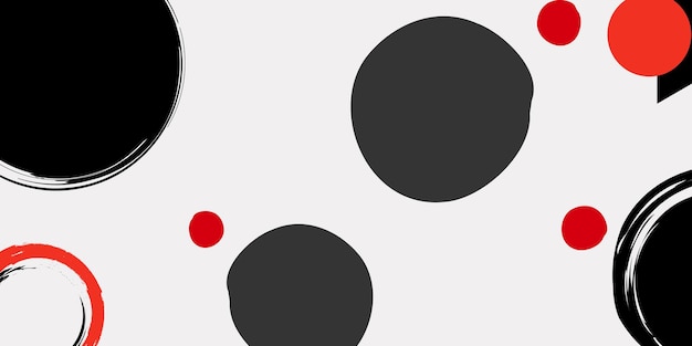 Círculos negros y rojos sobre fondo blanco Ilustración vectorial para su diseño