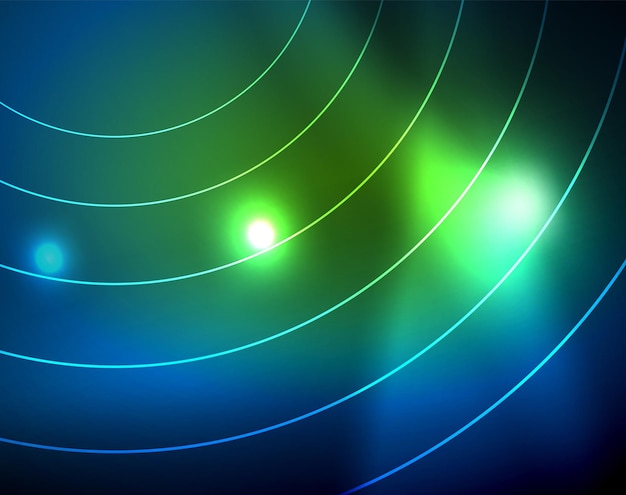Círculos de neón azul líneas circulares abstractas círculo brillante fondo de patrón abstracto