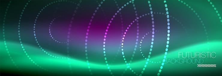 Vector círculos de punto azul de neón energía de la tecnología de fondo abstracta