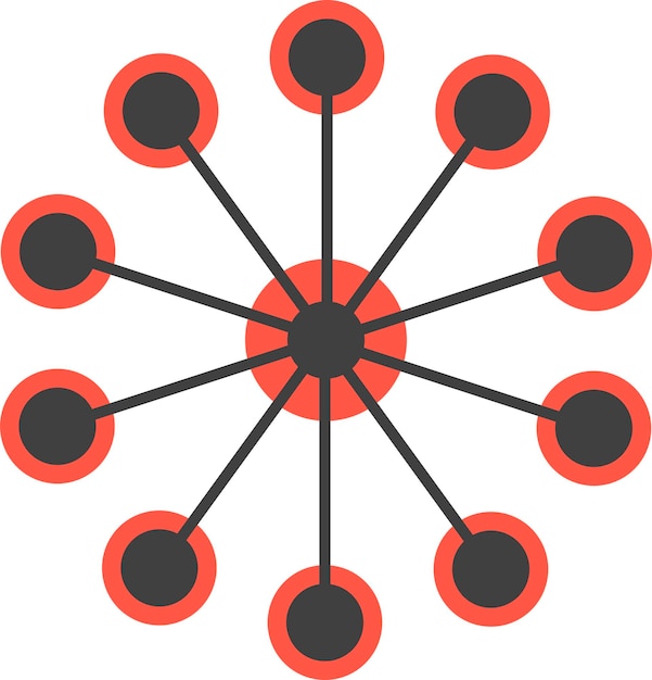 Círculos de red icono único Análisis de datos de redes sociales de tecnología global
