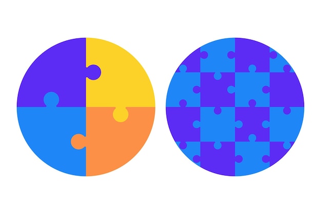 Vector círculos de rompecabezas conjunto de dos