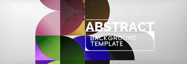 Círculos y semicírculos plantilla de negocio de diseño de círculos de fondo abstracto