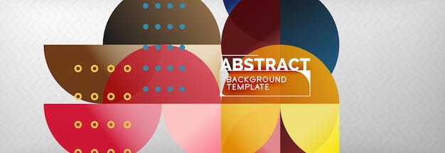 Círculos y semicírculos plantilla de negocio de diseño de círculos de fondo abstracto