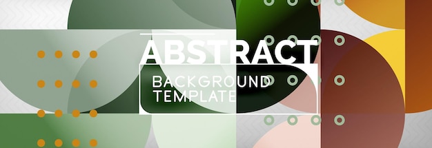 Círculos y semicírculos plantilla de negocio de diseño de círculos de fondo abstracto