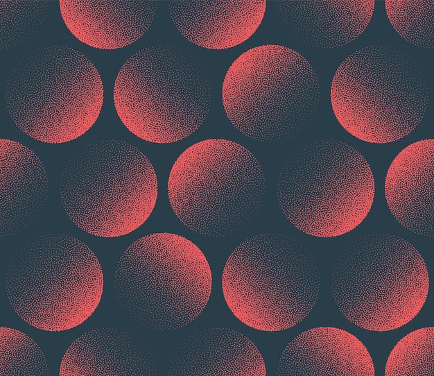 Círculos en tonos rojos pálidos de patrones sin fisuras Fondo abstracto vectorial de moda