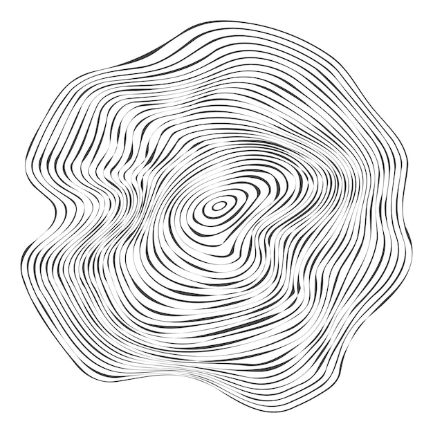 Círculos de topografía de madera Diseño de línea de corte orgánico de madera Línea ondulación círculo textura de madera Corte de árbol