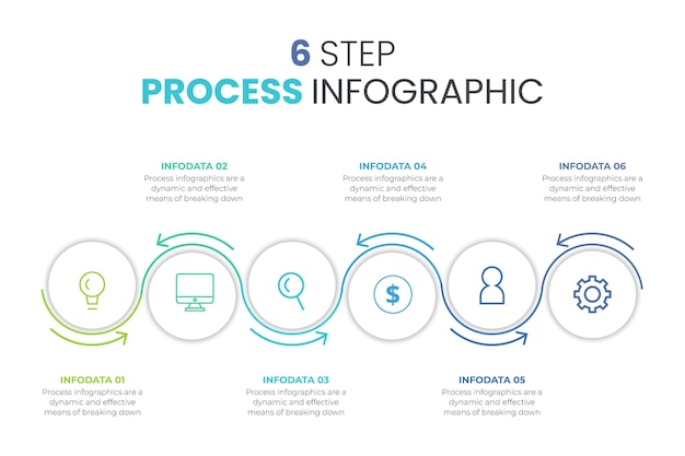 Círculos con trazos de flechas para infografía Plantilla para presentación de diagramas y gráficos